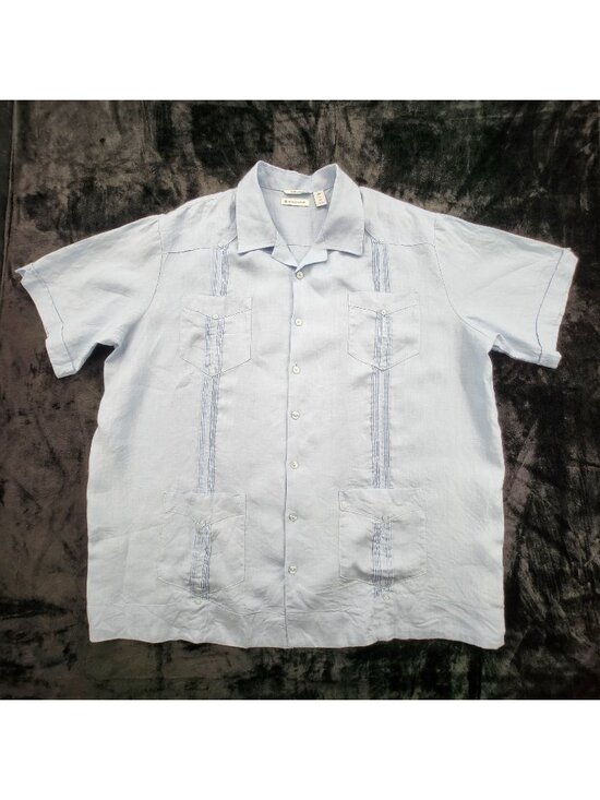 Cubavera Other - Cubavera 100% Linen Guayabera Shirt 2X Retro Pleat Airy Coastal Resort Tropical